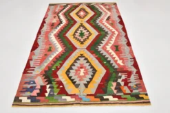 Tapis Kilim tribal tissé à la main 5x7, 155x232Cm
