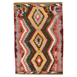 Tapis Kilim tribal tissé à la main 5x7, 155x232Cm