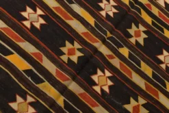 Tapis Kilim turc en laine noir et jaune 6x10, 170x312 cm