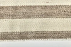 Tapis Kilim turc naturel à rayures blanches et marron, 210 x 300 cm