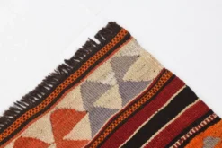 Tapis Kilim turc rouge et bleu 4x9, tapis de salon, Kilim vintage 133x272 cm