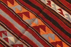 Tapis Kilim turc rouge et bleu 4x9, tapis de salon, Kilim vintage 133x272 cm