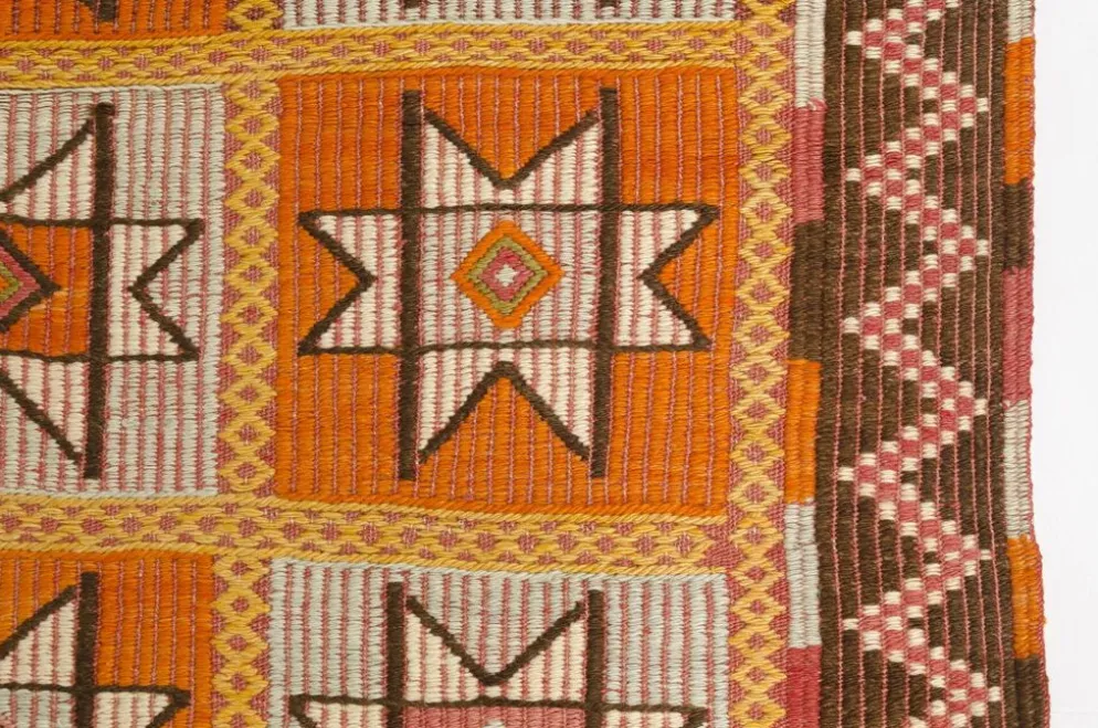 Tapis Kilim turc vintage, tapis d'accent anatolien tissé à la main, sku-141