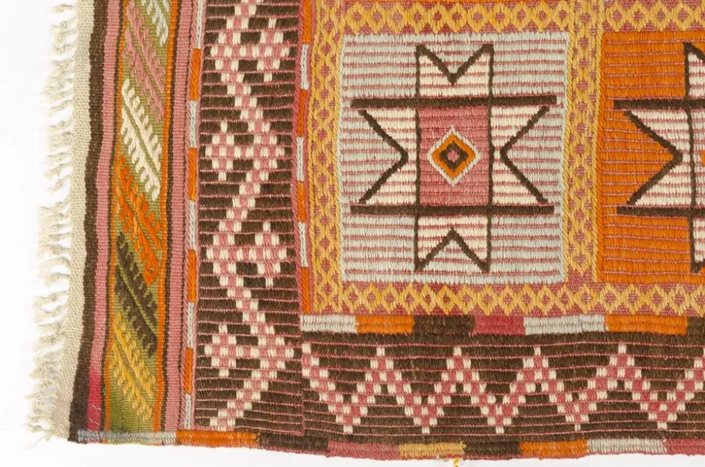 Tapis Kilim turc vintage, tapis d'accent anatolien tissé à la main, sku-141