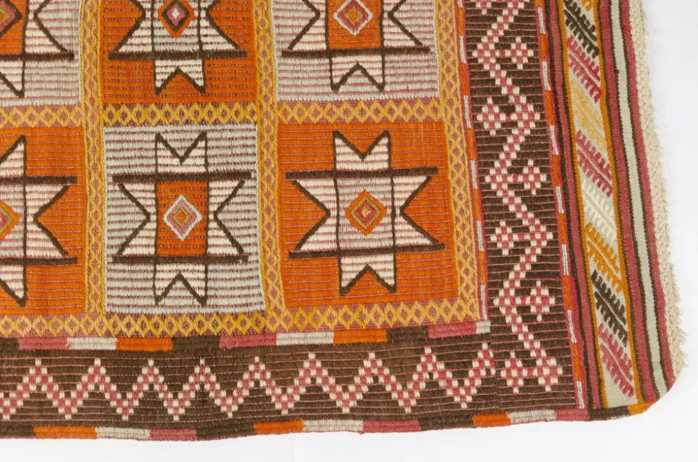 Tapis Kilim turc vintage, tapis d'accent anatolien tissé à la main, sku-141
