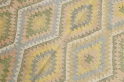 Tapis Kilim Vintage Laine Fait Main, Bohème, Motifs Géométriques, 149X247Cm
