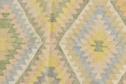 Tapis Kilim Vintage Laine Fait Main, Bohème, Motifs Géométriques, 149X247Cm