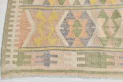 Tapis Kilim Vintage Laine Fait Main, Bohème, Motifs Géométriques, 149X247Cm
