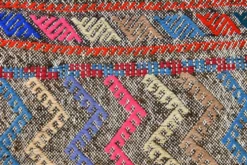 Tapis kilim vintage multicolore à motifs zigzag géométriques, 184x274 cm