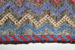 Tapis kilim vintage multicolore à motifs zigzag géométriques, 184x274 cm