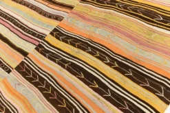 Tapis Kilim Vintage Multicolore – Rayures Ethniques, Tissé à la Main, 326x350 Cm
