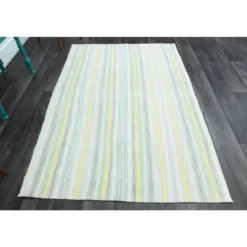 Tapis kilim vintage turc en laine et coton noué à la main des années 1970, 147x217.