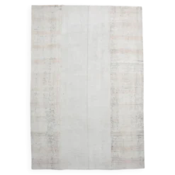 Tapis Kilim Vintage Turc Off White, Tapis Bohème Tissé à la Main, 23x328Cm