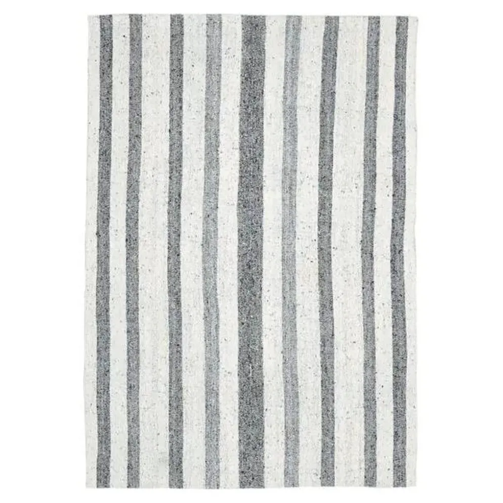 Tapis kilim vintage turc Oushak fait main en laine et coton blanc 157x230