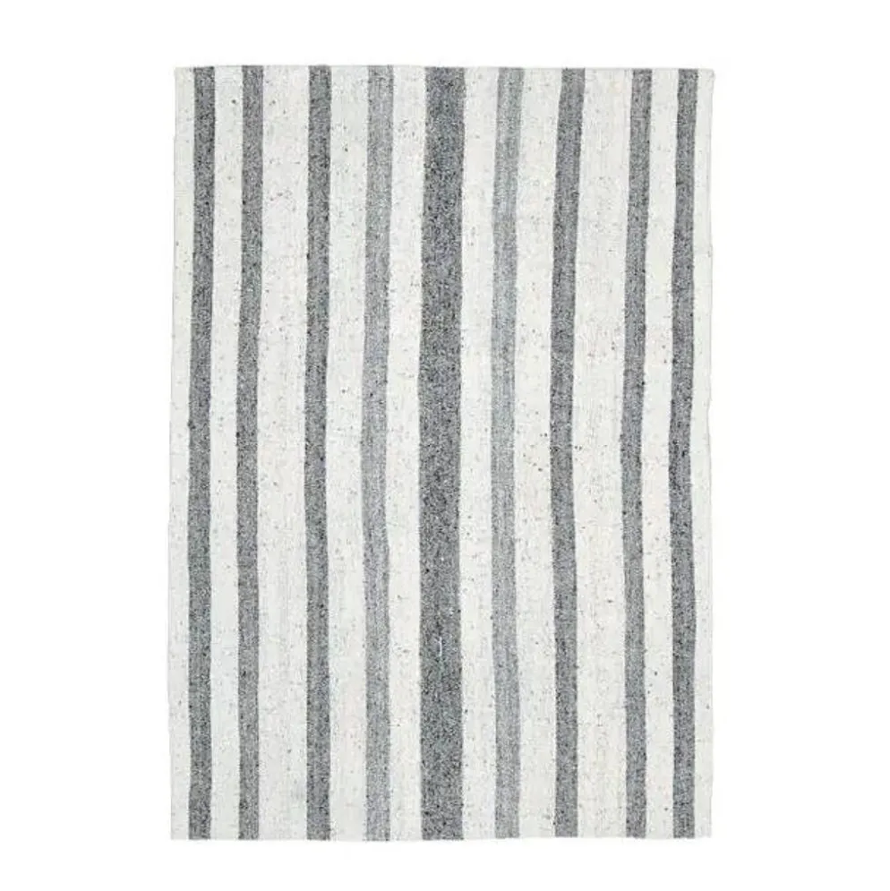 Tapis kilim vintage turc Oushak fait main en laine et coton blanc 157x230