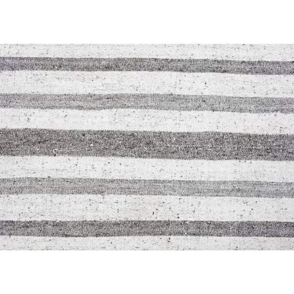 Tapis kilim vintage turc Oushak fait main en laine et coton blanc 157x230