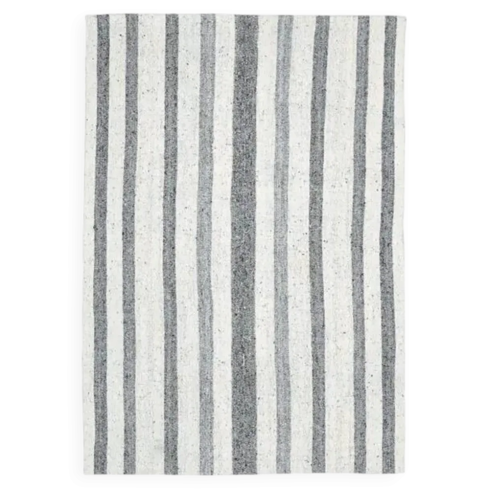 Tapis kilim vintage turc Oushak fait main en laine et coton blanc 157x230