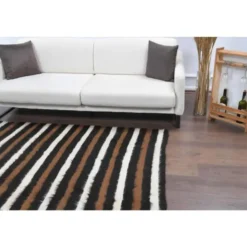 Tapis kilim vintage turc Oushak fait à la main en laine et coton marron 130x181