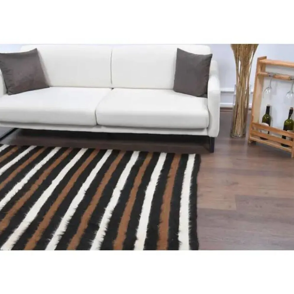 Tapis kilim vintage turc Oushak fait à la main en laine et coton marron 130x181