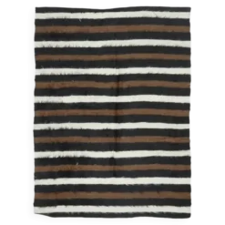 Tapis kilim vintage turc Oushak fait à la main en laine et coton marron 130x181