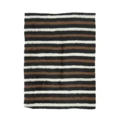 Tapis kilim vintage turc Oushak fait à la main en laine et coton marron 130x181