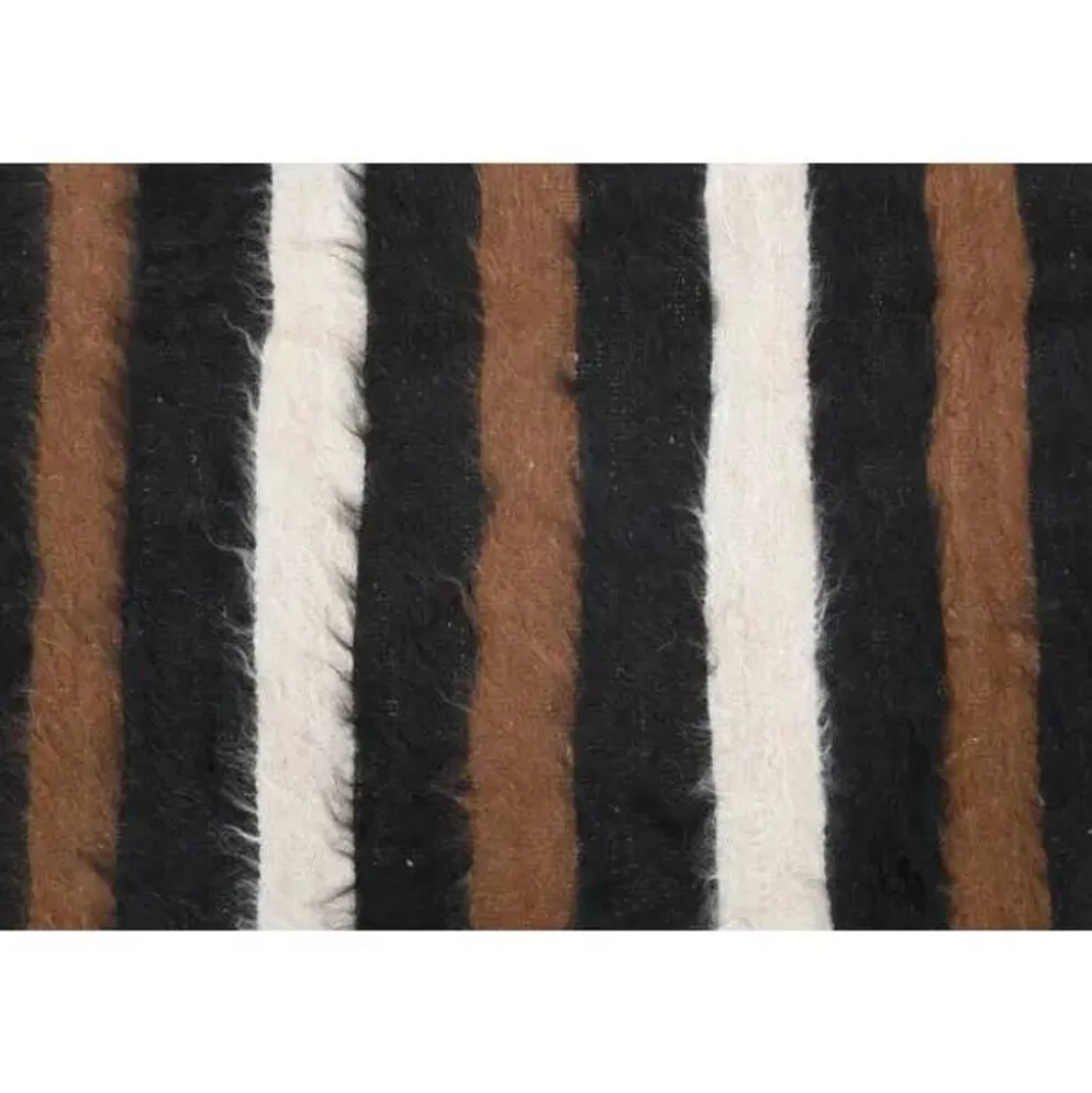 Tapis kilim vintage turc Oushak fait à la main en laine et coton marron 130x181