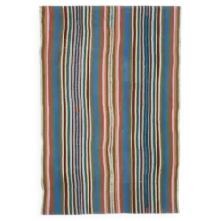 Tapis kilim vintage turc Oushak fait à la main en laine et coton bleu 154x230