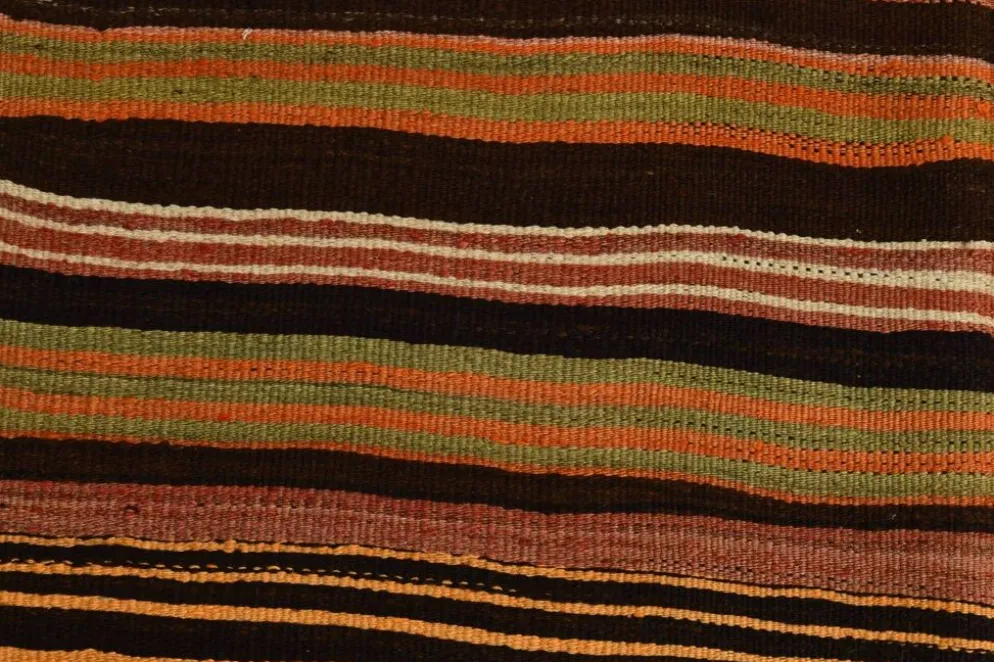 Tapis Kilim vintage 4x7 pour chambre de ferme, 139x215 cm