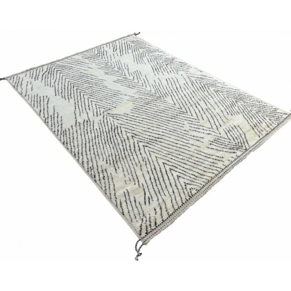 Tapis marocain fait main, 100 % laine naturelle. Tapis Beni Ourain moderne.