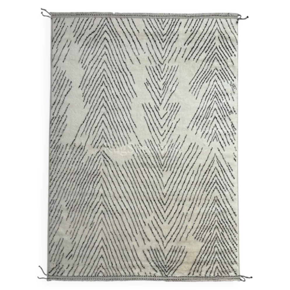 Tapis marocain fait main, 100 % laine naturelle. Tapis Beni Ourain moderne.