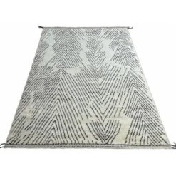 Tapis marocain fait main, 100 % laine naturelle. Tapis Beni Ourain moderne.