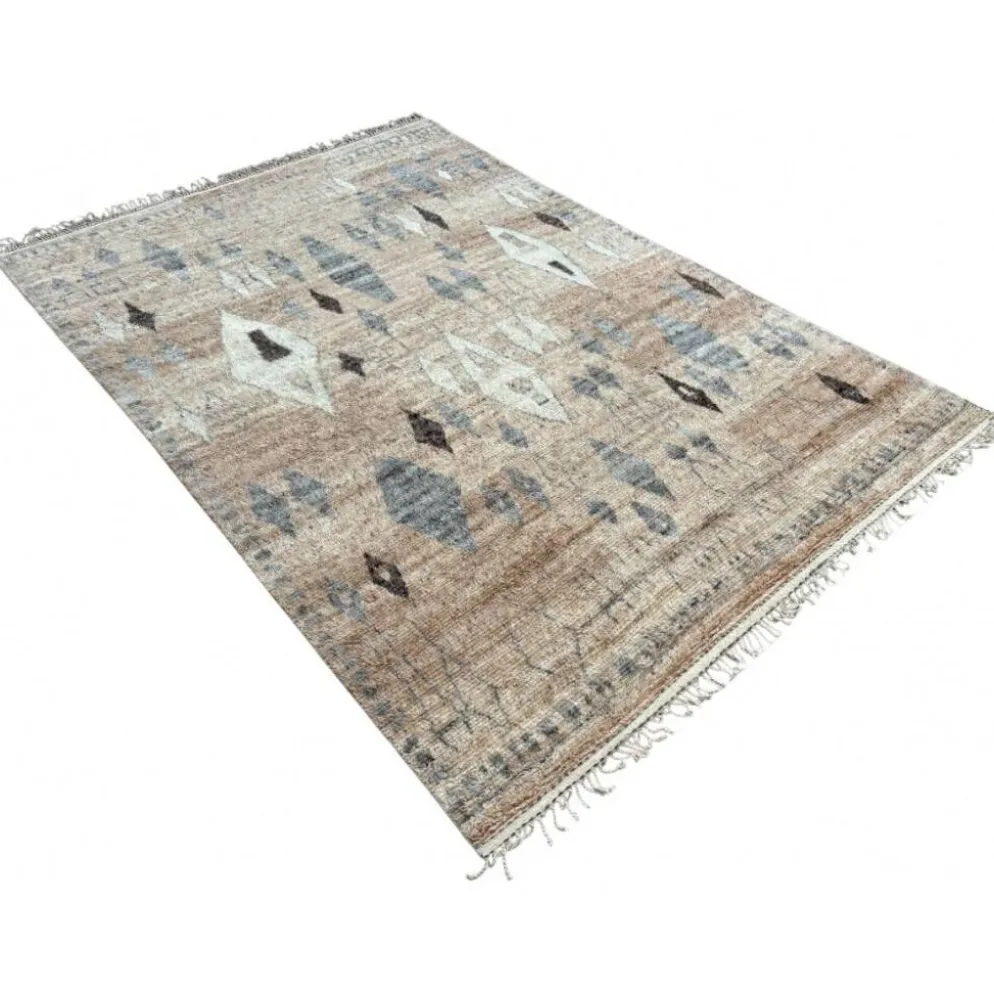 Tapis marocain moderne fait à la main. 100 % laine naturelle. Options personnalisées disponibles.