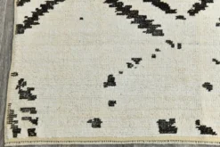 Tapis marocain moderne super doux blanc neutre 7x10, 216x294 cm