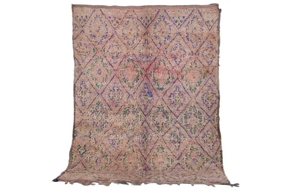 Tapis marocain vintage 183 x 257 cm - Tapis en laine berbère - Tapis bohème fait main