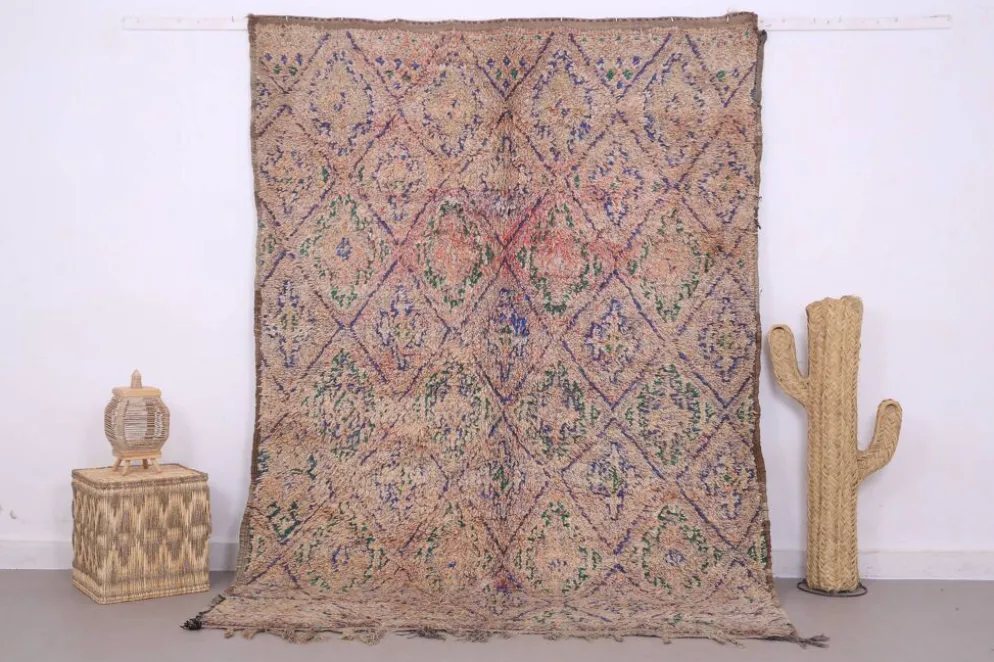 Tapis marocain vintage 183 x 257 cm - Tapis en laine berbère - Tapis bohème fait main