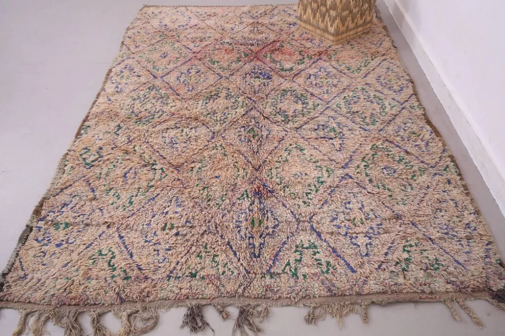 Tapis marocain vintage 183 x 257 cm - Tapis en laine berbère - Tapis bohème fait main