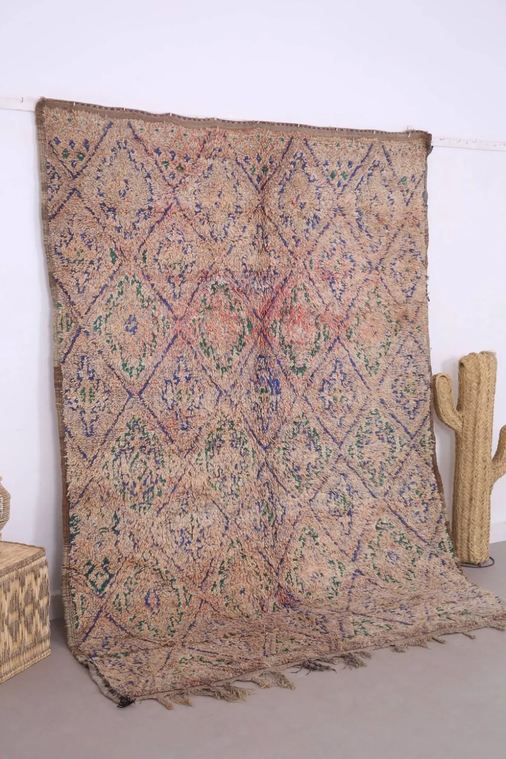 Tapis marocain vintage 183 x 257 cm - Tapis en laine berbère - Tapis bohème fait main