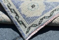 Tapis Médaillon Neutre Pâle, Tapis Vintage Bleu Poudré, 190x290 Cm