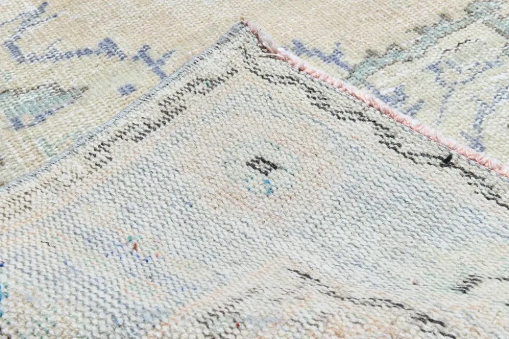 Tapis Médaillon Neutre Pâle, Tapis Vintage Bleu Poudré, 190x290 Cm