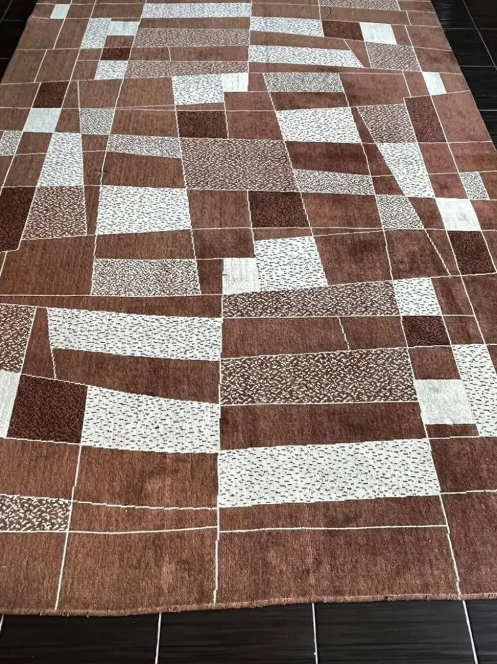 Tapis/moquette abstrait des années 1960, Tchécoslovaquie - bouclé