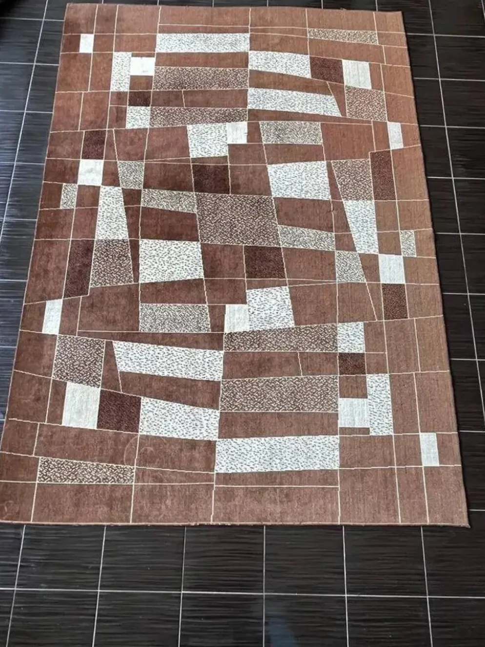 Tapis/moquette abstrait des années 1960, Tchécoslovaquie - bouclé