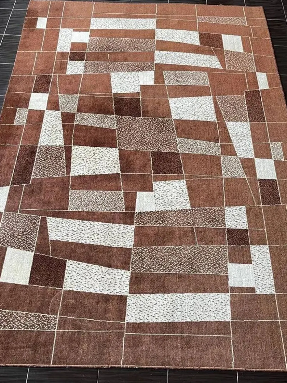 Tapis/moquette abstrait des années 1960, Tchécoslovaquie - bouclé