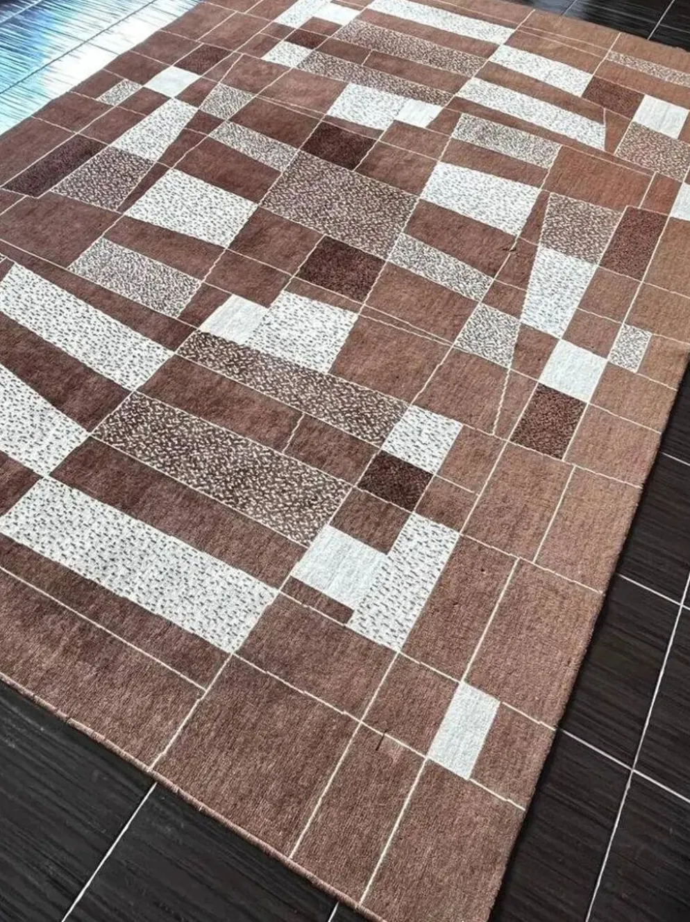 Tapis/moquette abstrait des années 1960, Tchécoslovaquie - bouclé