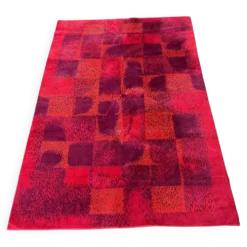 Tapis / moquette géométrique abstrait de style mid-century, années 1970 / Tchécoslovaquie