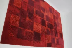 Tapis / moquette géométrique abstrait de style mid-century, années 1970 / Tchécoslovaquie