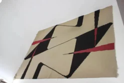 Tapis / moquette géométrique à design abstrait kilim du milieu du siècle, années 1960.