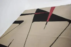 Tapis / moquette géométrique à design abstrait kilim du milieu du siècle, années 1960.
