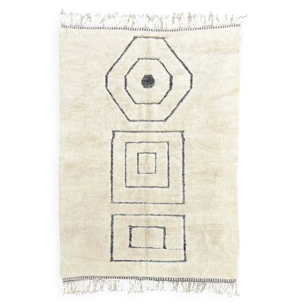Tapis Mrirt blanc en laine 180×270 cm