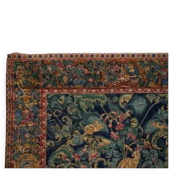 Tapis mural Mid Century oiseaux, animaux et feuilles, Belgique années 1960