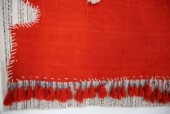 Tapis Mural Textile Art, Tenture Contemporaine Rouge & Violet, 105x146 Cm